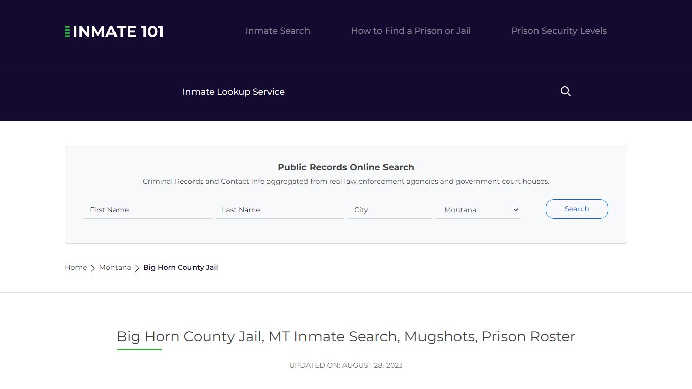 Big Horn County Jail, MT Inmate Search, Mugshots, Prison Roster