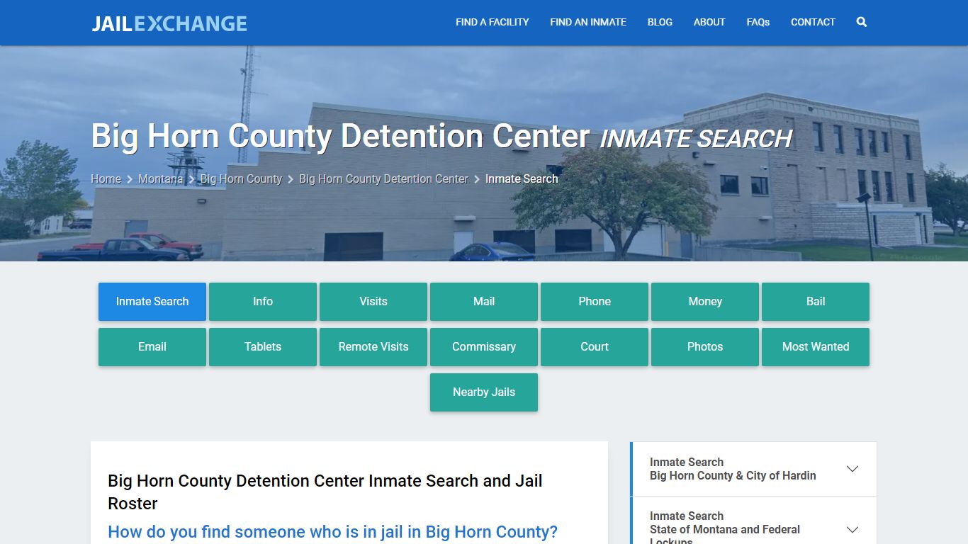 Big Horn County Detention Center Inmate Search - Jail Exchange